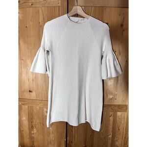 Anthropologie MOTH brand sweater dress in CREAM Bell Sleeves Size XS